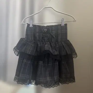 MA*RS 하이웨스트 스핀들 볼륨 치마바지 그레이 체크 정품