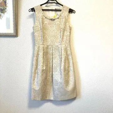 Aveniretoile 슬리브리스 원피스 34 노랑 화이트