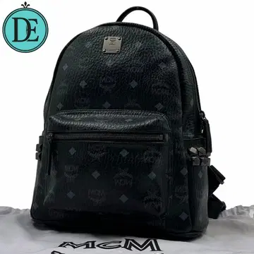 고품질 MCM 백팩 스타크 사이드 스터드 비세토스 가죽 블랙