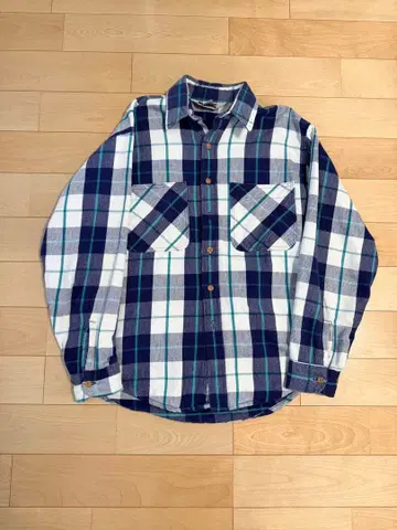 BIGMAC 80s 체크 무늬 플란넬 셔츠 M 사이즈 100% 코튼