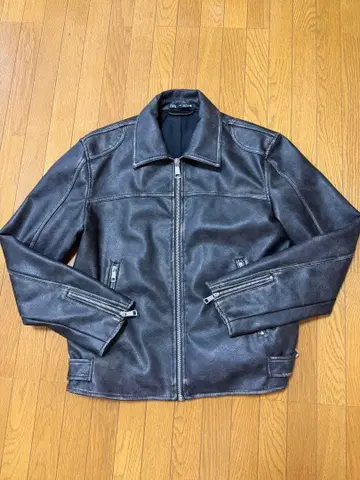 Y2K ZARA 자라 그라데이션 인조 가죽 자켓 브라운