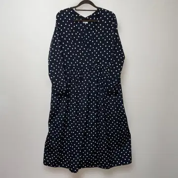 어반 리서치 도어즈 블랙 물방울 패턴 긴팔 롱 랩 원피스