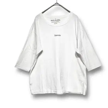 백넘버 [ M ] 7부 소매 원포인트 프린트 티셔츠 화이트 무지 아메카지