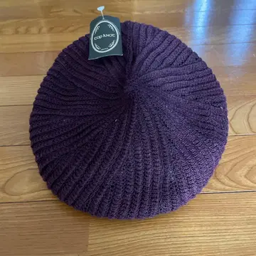 퍼플 실크 니트 헌팅 모자 M