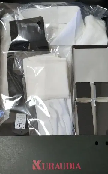 턱시도용 화이트 셔츠 세트 M~L