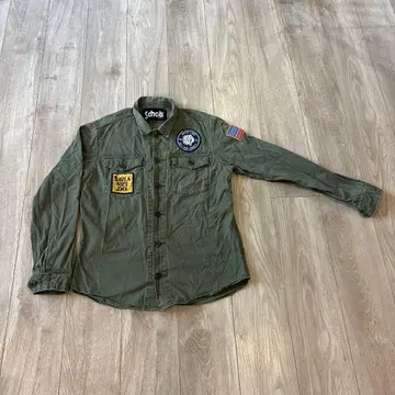 Schott 밀리터리 셔츠 올리브 그린