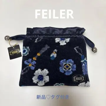 FEILER 꽃무늬 타월 파우치 네이비 페이러 복조리 파우치 새상품