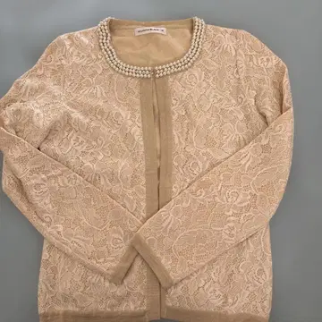 M-premier BLACK 베이지 레이스 가디건 38