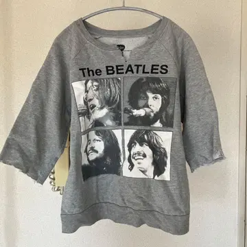 The Beatles 그레이 7부 소매 티셔츠 S 리메이크