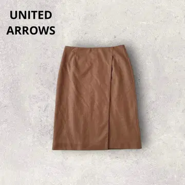 유나이티드 애로우즈 펜슬 스커트 울 일본제 캐주얼 카멜