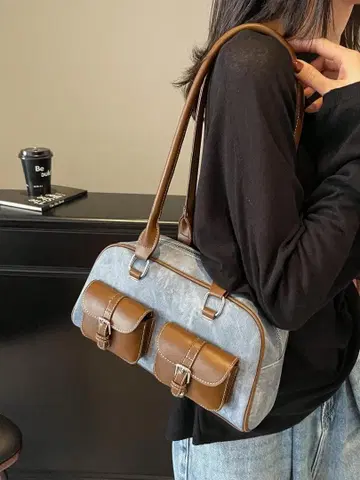 봄 레트로 틈새시장 대비 웨스턴 스타일 언더 암 보스턴 백