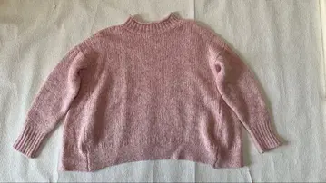 45R 핑크 하이넥 니트 스웨터