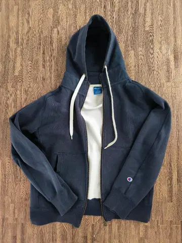 [ L ] Champion 네이비 하이 지퍼 후드티 방풍 타입