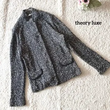 띠어리 럭스 니트 스탠드 카라 가디건 40 일본제