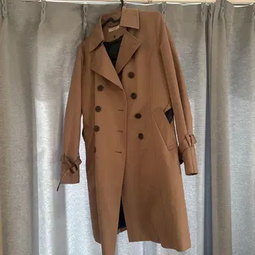 오리히카 베이지 더블 브레스트 트렌치코트