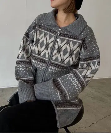 PAGEBOY 카우친 라이크 니트 집 가디건