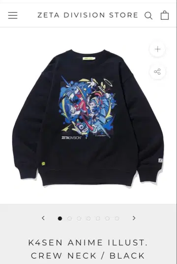 K4SEN ANIME ILLUST. CREW NECK / BLACK