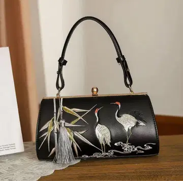 49 블랙 학과 대나무 자수백 리큐백 예복백 일상백 핸드백