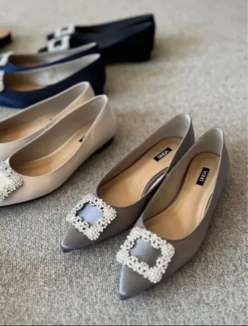 오가 새틴 비쥬 펌프스 22cm 토프