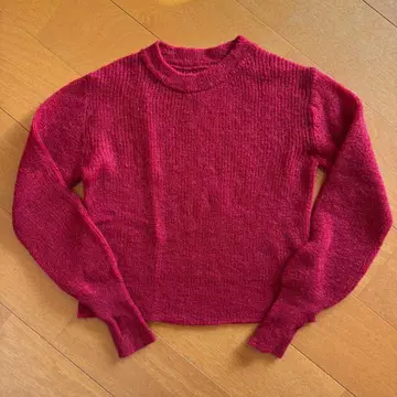 레드 니트 스웨터 사이즈 F