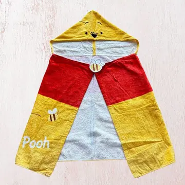 [ 컨디션 최상 ] 푸우 후드 부착 타월