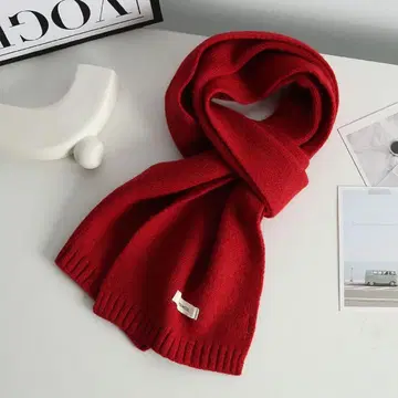 [ 고품질 ] 울 머플러 남성용 여성용 무지 레드 방한 가을/겨울 심플