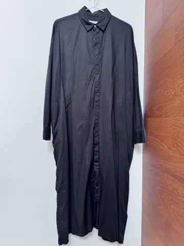 zucca 블랙 롱 셔츠 코트