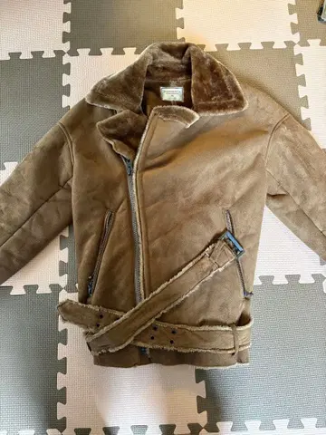 스웨이드 자켓 벨트 포함 사선 지퍼 y2k 그런지 시크 스타일