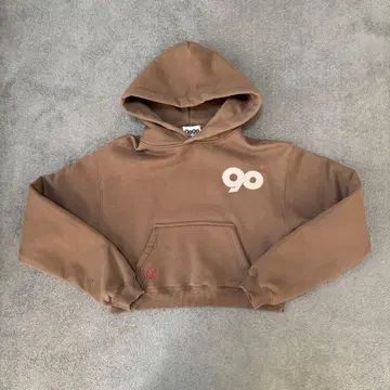 [ 새상품급 ] 9090 후디 후드티 S 브라운 자수 로고
