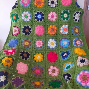 모티브 뜨기 담요, 멀티 커버 125cm x 95cm