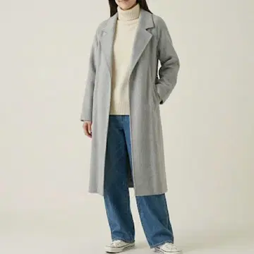 저널 스탠다드 리룸 새상품급 울 혼방 가운 리버 코트 그레이