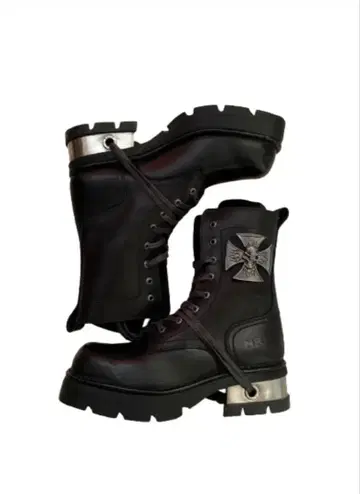 New rock metal heel boots