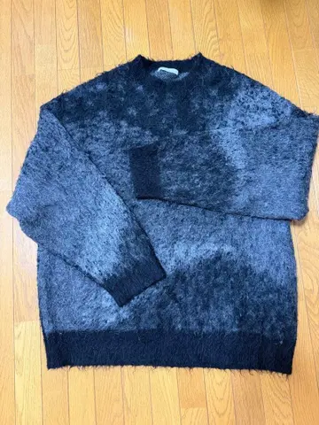 WYM 복슬복슬 니트 스웨터 그레이 블랙