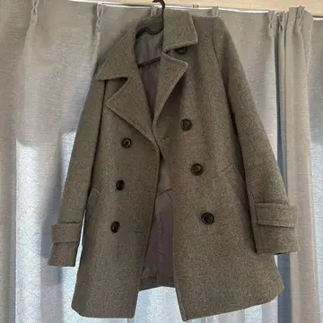 Hush Puppies 그레이 더블 브레스트 코트