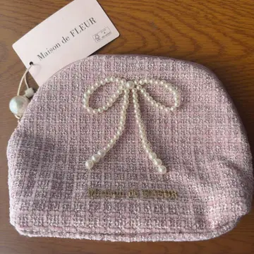 Maison de FLEUR 트위드 파우치 핑크