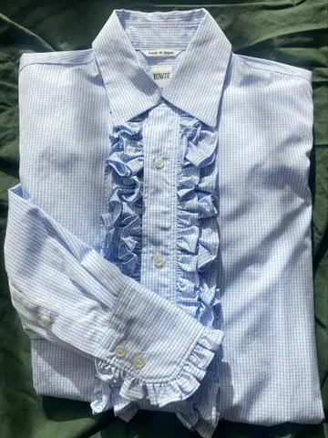 [ 새상품급 ] IENA 별주 BOWTE 깅엄 체크 프릴 블라우스