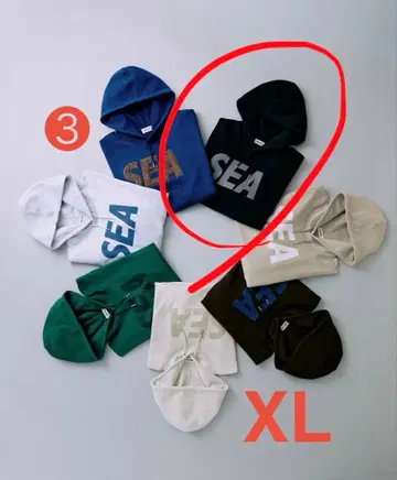 windandsea 위드앤씨 후디 후드티 XL 블랙 블랙