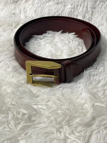 레어 cassandre 천연 가죽 가죽 벨트 브라운 이탈리아제 골드 버클