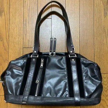 블랙 나일론 스웨이드 토트백