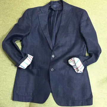 REDA 고급 원단 테일러드 자켓 윈도우페인 체크 네이비