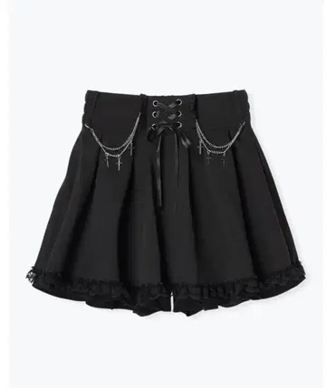 NOEME 크로스 체인 레이스업 치마바지 블랙 지뢰계