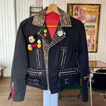 90's 더블 라이더스 PUNK 찡 장식 코튼 라이더스