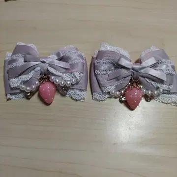 리즈리사 스트로베리 리본 헤어 클립