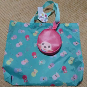 monchhichi 캐릭터 패턴 토트백 파우치 포함