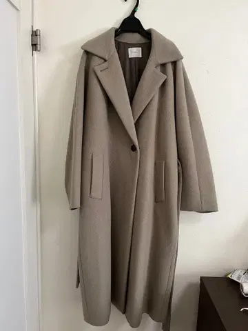 이에나 베이지 롱 코트 벨트 포함