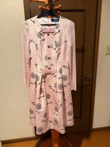 M'S GRACY 꽃무늬 리본 포함 원피스 38