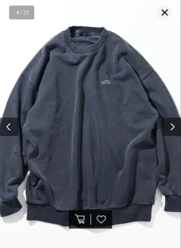 NAUTICA 피그먼트 가공 HIDDEN LOGO 크루넥 맨투맨