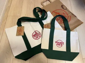 TRADER JOE'S 토트백 대소 세트 *그린* 쇼핑백 포함