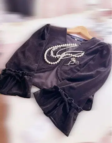 엠즈 그레이시 블랙 벨벳 볼레로