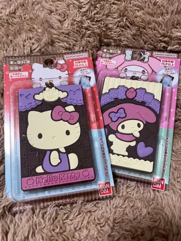 캐러파키 거울 미사용품 헬로키티, 마이멜로디 2점 세트